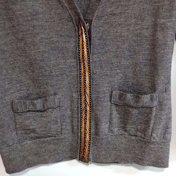 Banana Republic Extra Fine Merino Cardigan Gray Size Medium - Picture 3 of 12